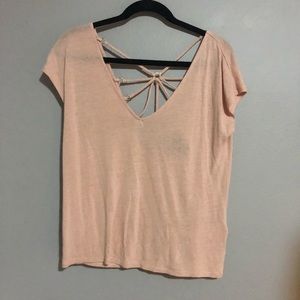 H&M light pink top with back detailing